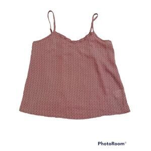 Lush Women’s Ditsy Floral Spaghetti Strap Ruffled Neckline Cami Size M Mauve